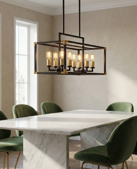 LAMPA WISZĄCA LOFT CZARNO-MOSIĘŻNA WALDORF W8