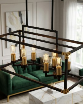 LAMPA WISZĄCA LOFT CZARNO-MOSIĘŻNA WALDORF W8