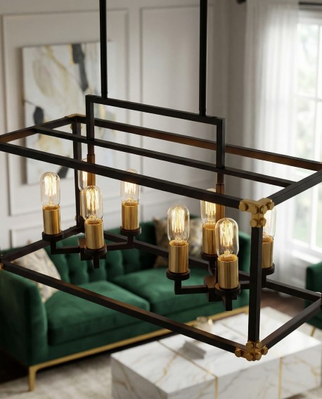 LAMPA WISZĄCA LOFT CZARNO-MOSIĘŻNA WALDORF W8