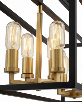 LAMPA WISZĄCA LOFT CZARNO-MOSIĘŻNA WALDORF W8