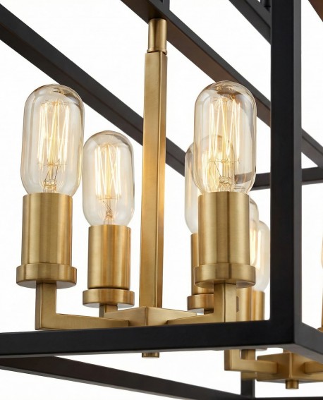 LAMPA WISZĄCA LOFT CZARNO-MOSIĘŻNA WALDORF W8