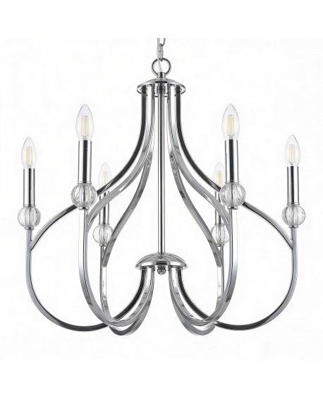 NOWOCZESNA LAMPA WISZĄCA CHROMOWANA ARCHETYPE W6