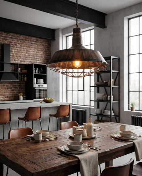 LAMPA WISZĄCA INDUSTRIALNA LOFT STARY MOSIĄDZ ARIGIO D45