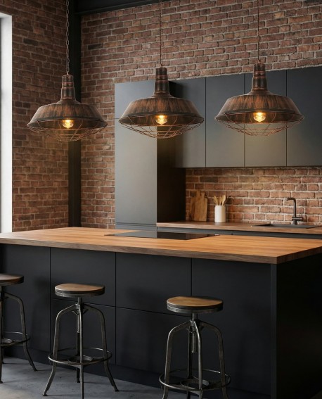 LAMPA WISZĄCA INDUSTRIALNA LOFT STARY MOSIĄDZ ARIGIO D45