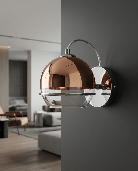 LAMPA ŚCIENNA KINKIET NOWOCZESNY RÓŻOWE ZŁOTO VERONI