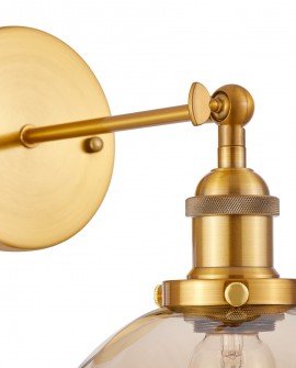 LAMPA ŚCIENNA KINKIET LOFT MOSIĘŻNO-BURSZTYNOWA NAVARRO