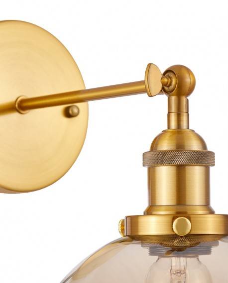 LAMPA ŚCIENNA KINKIET LOFT MOSIĘŻNO-BURSZTYNOWA NAVARRO