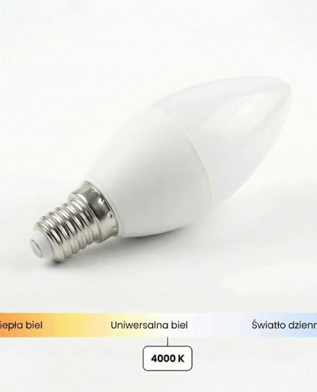 ŻARÓWKA LED E14/C35 MOC 7W-4000K