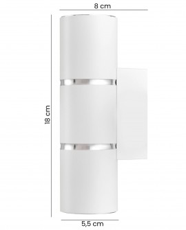 nowoczesna lampa ścienna ASTI W2 od Lampit o średnicy 5 5 cm w białym macie z chromowanymi detalami
