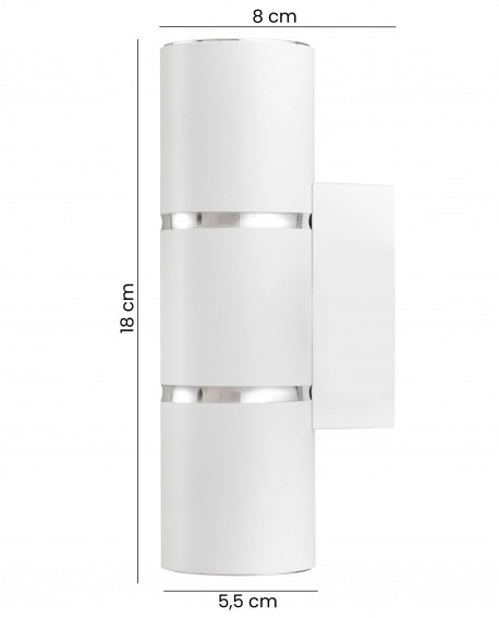 nowoczesna lampa ścienna ASTI W2 od Lampit o średnicy 5 5 cm w białym macie z chromowanymi detalami
