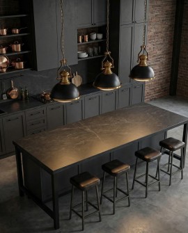 LAMPA WISZĄCA INDUSTRIALNA LOFT CZARNO-MOSIĘŻNA ETTORE