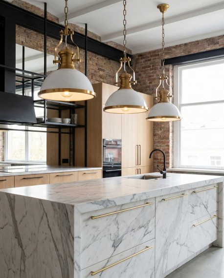 LAMPA WISZĄCA INDUSTRIALNA LOFT BIAŁO-MOSIĘŻNA ETTORE