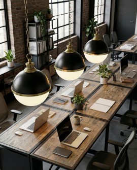 LAMPA WISZĄCA LOFT CZARNO-MOSIĘŻNA LARGO