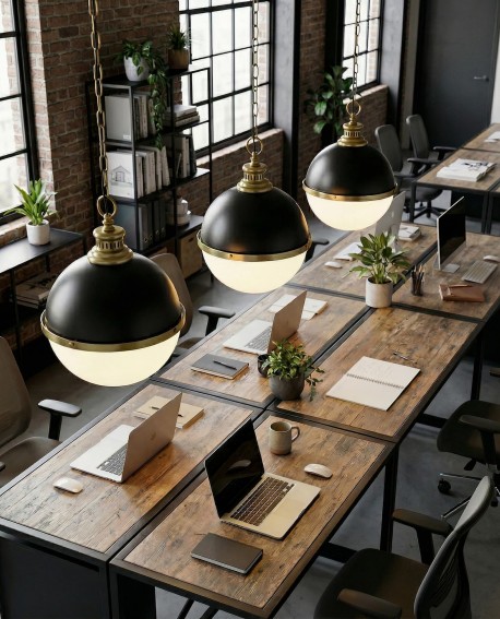 LAMPA WISZĄCA LOFT CZARNO-MOSIĘŻNA LARGO