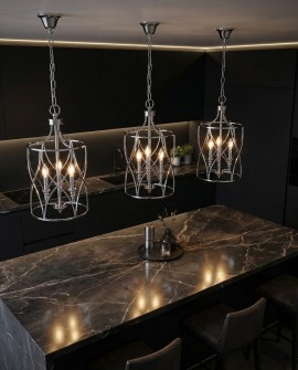 LAMPA SUFITOWA ART DECO CHROMOWANA ELMONT W3