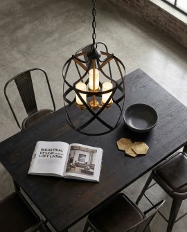 LAMPA WISZĄCA LOFT CZARNO-MOSIĘŻNA ASTILA W3