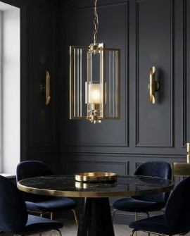 NOWOCZESNA LAMPA WISZĄCA LOFT ZŁOTA MANHATTAN W1