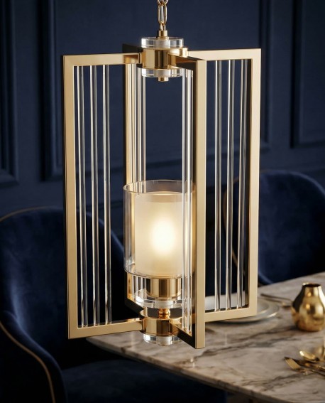 NOWOCZESNA LAMPA WISZĄCA LOFT ZŁOTA MANHATTAN W1