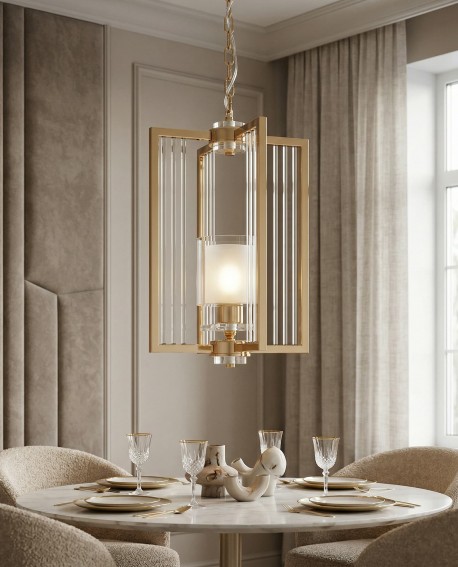 NOWOCZESNA LAMPA WISZĄCA LOFT ZŁOTA MANHATTAN W1