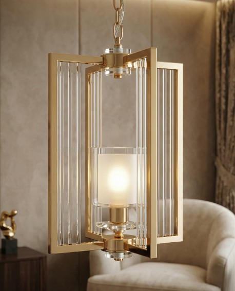 NOWOCZESNA LAMPA WISZĄCA LOFT ZŁOTA MANHATTAN W1