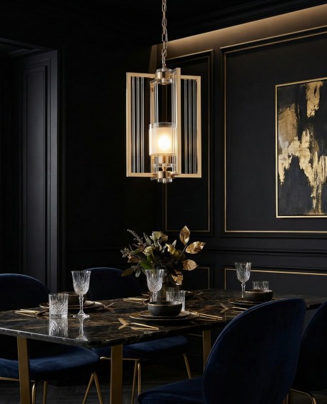 NOWOCZESNA LAMPA WISZĄCA LOFT ZŁOTA MANHATTAN W1