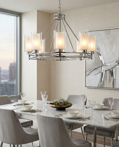 NOWOCZESNA LAMPA WISZĄCA CHROMOWANA MARIETTA W8