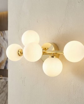 LAMPA ŚCIENNA KINKIET NOWOCZESNY KLASYCZNY ZŁOTY MARSIADA W5