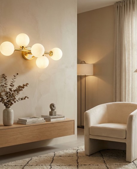 LAMPA ŚCIENNA KINKIET NOWOCZESNY KLASYCZNY ZŁOTY MARSIADA W5