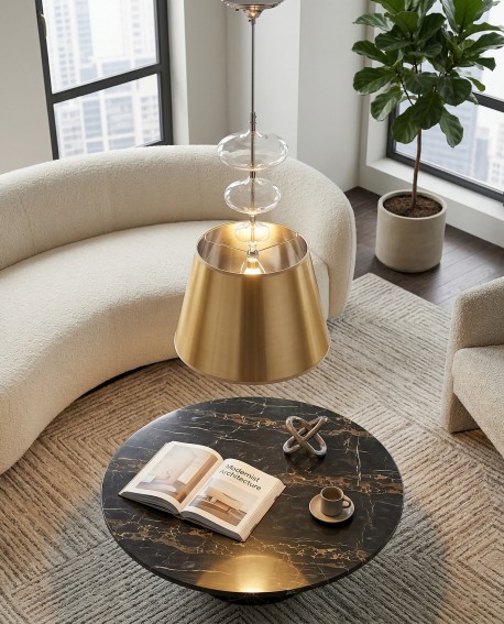 NOWOCZESNA LAMPA WISZĄCA ZŁOTO-PRZEZROCZYSTA VENEZIANA NEO W1