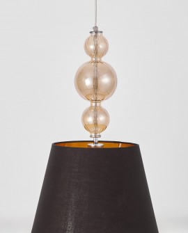 NOWOCZESNA LAMPA WISZĄCA CZARN-ZŁOTA MURANEO