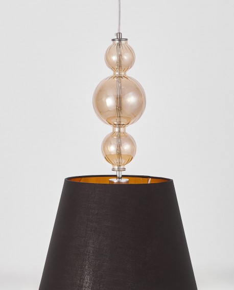 NOWOCZESNA LAMPA WISZĄCA CZARN-ZŁOTA MURANEO