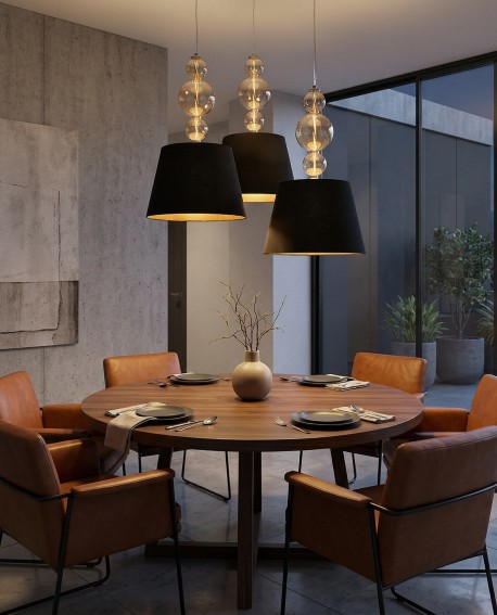 NOWOCZESNA LAMPA WISZĄCA CZARN-ZŁOTA MURANEO