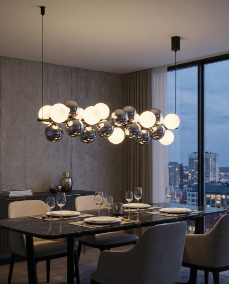 NOWOCZESNA LAMPA WISZĄCA CZARNA SAONA W27