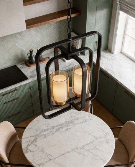 LAMPA WISZĄCA LOFT CHARNO-MOSIĘŻNA CHICAGO W2