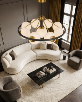 NOWOCZESNA LAMPA WISZĄCA CZARNO-MOSIĘŻNA DONZANO W9