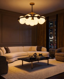 NOWOCZESNA LAMPA WISZĄCA CZARNO-MOSIĘŻNA DONZANO W9