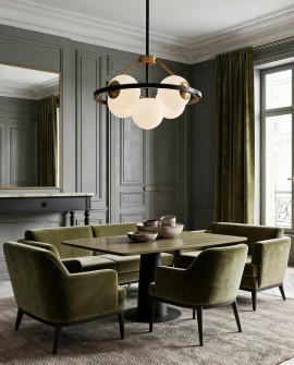 NOWOCZESNA LAMPA WISZĄCA CZARNO-MOSIĘŻNA DONZANO W5