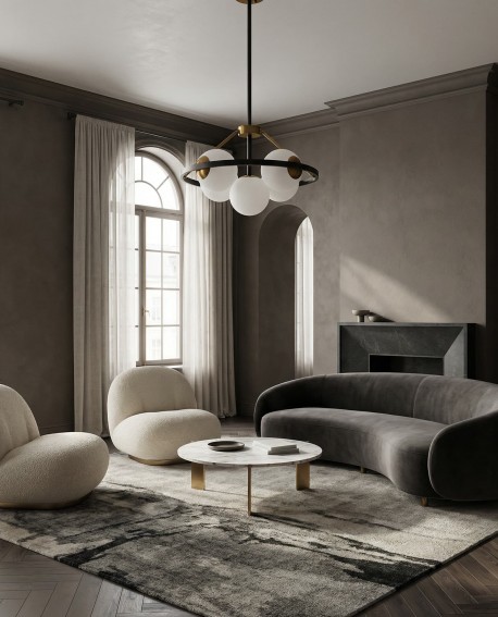 NOWOCZESNA LAMPA WISZĄCA CZARNO-MOSIĘŻNA DONZANO W5