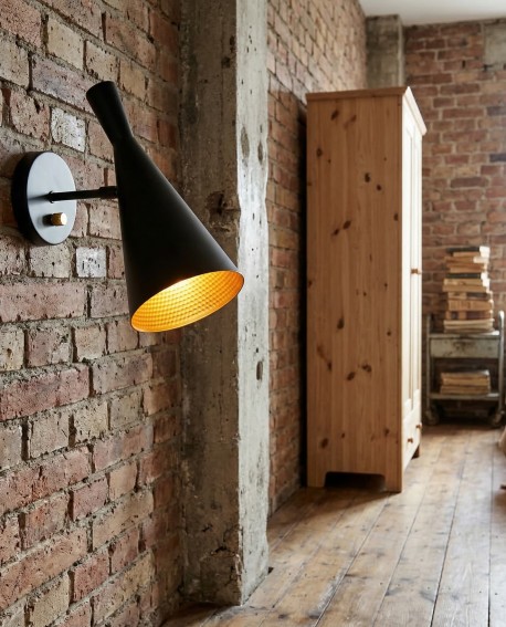 LAMPA ŚCIENNA KINKIET LOFTOWY CZARNY FOGGI W1