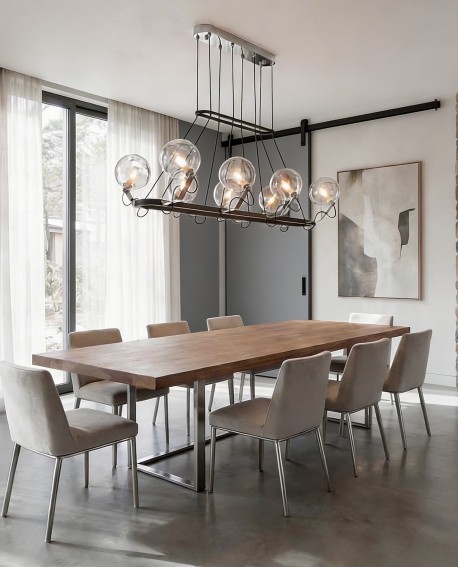 NOWOCZESNA LAMPA WISZĄCA CZARNA MARSEO PRO W8