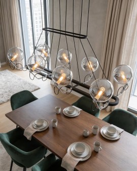 NOWOCZESNA LAMPA WISZĄCA CZARNA MARSEO PRO W8