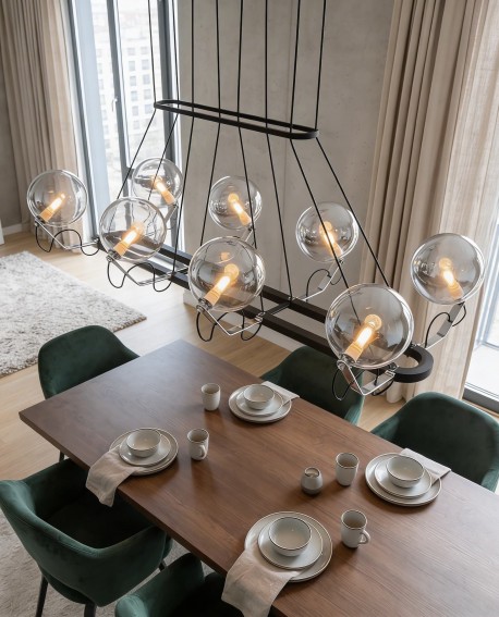 NOWOCZESNA LAMPA WISZĄCA CZARNA MARSEO PRO W8