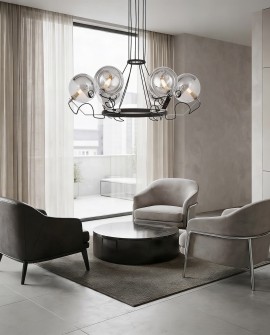 NOWOCZESNA LAMPA WISZĄCA CZARNA MARSEO W6