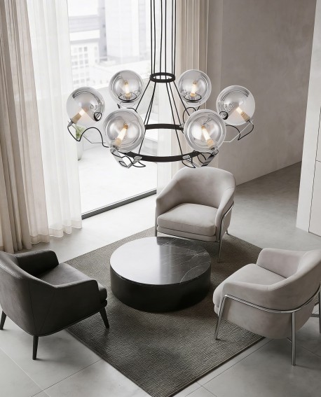 NOWOCZESNA LAMPA WISZĄCA CZARNA MARSEO W6