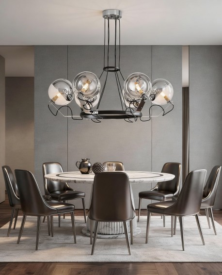 NOWOCZESNA LAMPA WISZĄCA CZARNA MARSEO W6