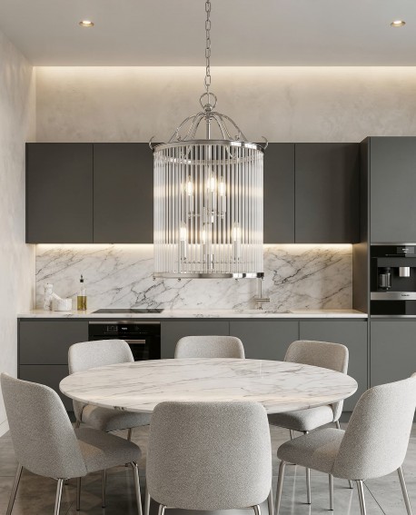 LAMPA WISZĄCA LOFT CHROMOWANA BOSTON W6