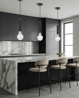 NOWOCZESNA LAMPA WISZĄCA CZARNO-CHROMOWANA FOLINO W1