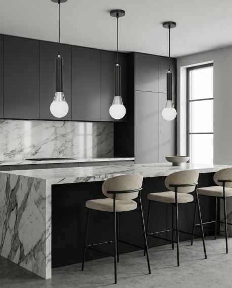 NOWOCZESNA LAMPA WISZĄCA CZARNO-CHROMOWANA FOLINO W1