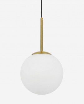 Szklana biała kula i mosiężny element lampy Fredica