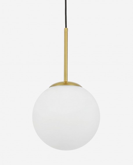 Szklana biała kula i mosiężny element lampy Fredica